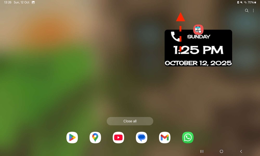 Android currently open apps page.