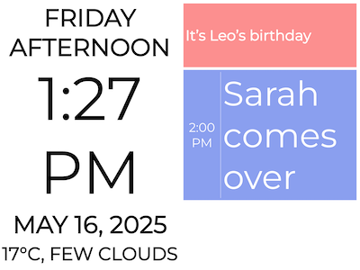 Calendar Clock day overview