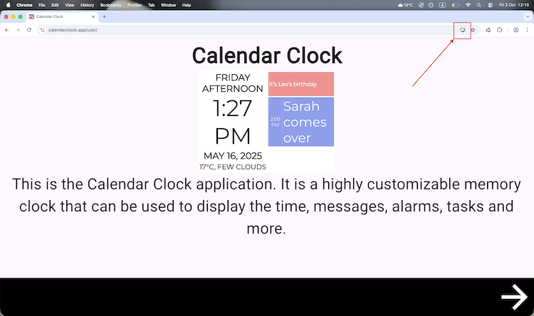 Image showing the 'Install app' button