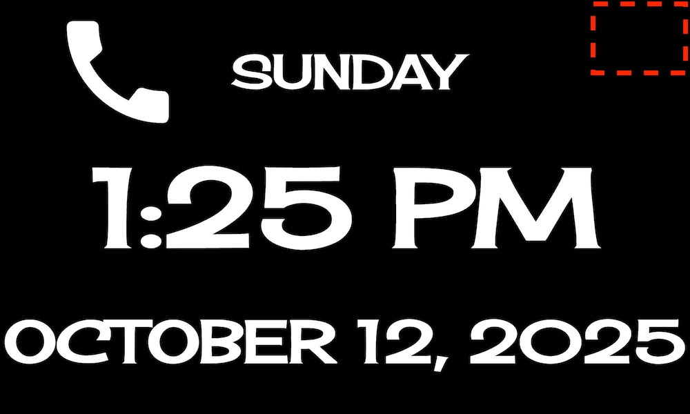 Calendar Clock with the top-right corner highlighted